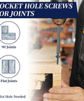 Exterior Pocket Hole Screws One And A Half Inch, Washer Head, Square Drive, Coarse Thread, Blue Coated in use for joints