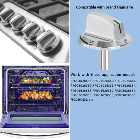 Long Stem Stove Knob Replacements For Frigidaire Gas Range Oven Knobs 5304525746 Replacement Part 5304504839 1 Pack
