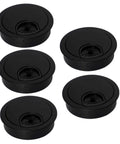 5-pack of 2.5 Inch Plastic Cable Grommet Desk Hole Cover For Wire Management And Cord Organization in workstations, fits 60mm hole, ABS