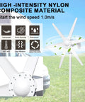800W Wind Turbine Generator Kit 12V 24V With 6 Blade Design for Off Grid Home RV Boat Use