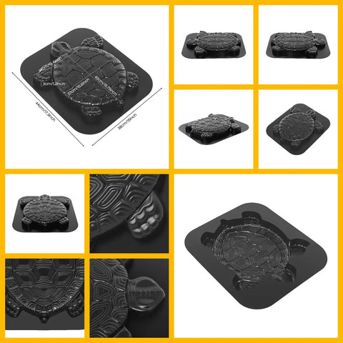 Tortoise Shaped Paving Mold For Garden Paths Durable ABS Concrete Stepping Stone Mold Easy Pour Reusable DIY 17.3x15in