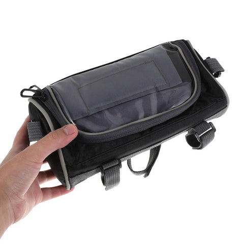Top Notch Bike Handlebar Bag Front Mount With Quick Clip For Super Easy Commuting And Riding Adventures On Any Scoot Or Cycle Plus Durable Oxford Cloth Cover, black oxford cloth