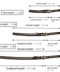 Three Piece Iaido Katana Display Set With Bamboo Leaf Hilt And Gold Accents Dope Silk Wrapped Grips Premium 1045 Carbon Steel Blades