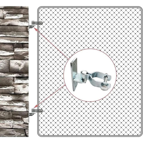 Two Pack One And Three Eighths Inch Wall Mount Gate Hinges Heavy Duty Metal Hinges For Fence Posts And Chain Link Fences With Screws Included Outdoor Gate Hardware Built To Last