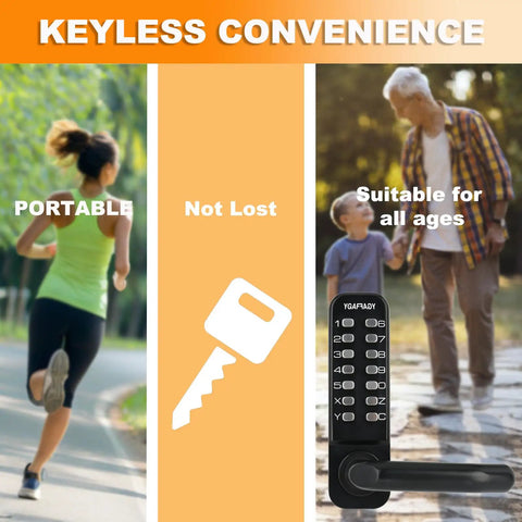 Heavy Duty Waterproof Mechanical Code Lock With Tough Keypad Deadbolt For Front Doors And Rock Solid Keyless Entry Security Plus No Sweat Mounting Hardware In Durable Matte Black