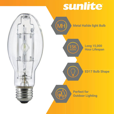 Protected 70-Watt Metal Halide Bulb With Medium Base For Outdoor And Commercial Lighting, Clear Glass, Pro Grade HID Lamp