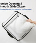 Ultra Clear Storage Bags 2 Pack 17.7 Inches for Shoes and Tools with jumbo opening and handle, storing pillow