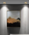 8 Pack 3 Inch Recessed Downlights With Slick Brass Baffle Trim And Heavy Duty Copper Housing Pro Level COB Can Lights illuminating artwork on wall.