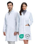 Premium Unisex Lab Coat With Phone And Tablet Pockets 39 Inch Classic Fit Snap Closure 100 Percent Cotton Comfort For Men And Women