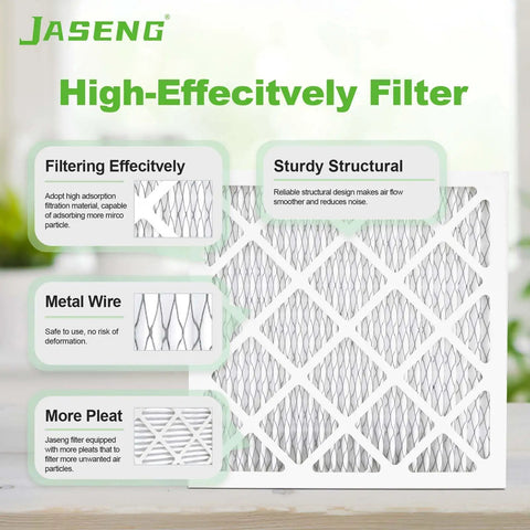 Six Pack 12x12x1 AC Furnace Air Filters MERV 8 Dust Defense Replacement Pleated HVAC Filter with metal wire and more pleats