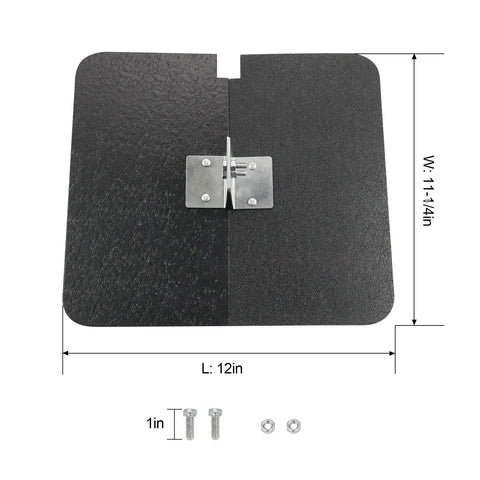 Universal Garage Shield Anti Theft Lock For Overhead Doors Easy Install Security Shield with dimensions and hardware shown.