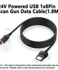 USB Barcode Scanner Cable For POS Systems And Printers, Durable PVC 5.9ft USB Cord, coiled and labeled with measurements.