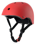 Red Adjustable Kids Bike Helmet For Toddlers To Teens, Three Sizes Small Medium Large, Impact Resistant ABS Shell With EPS Foam, Side View
