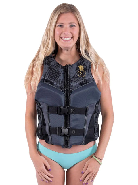 Front view of Women's Elite Life Jacket With Level 70 Buoyancy For Boating, Paddleboarding, Kayaking, And Swimming, Medium Size.