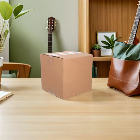 Brown Corrugated Cardboard Boxes 15x15x15cm Cube Shipping Boxes 15 Pack Triple Layer Sturdy Small Mailing in room setting