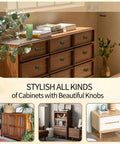Fresh Green Cabinet Knobs With Vintage Tile Pattern Zinc Alloy Screw Back Hardware on stylish wooden dresser display.