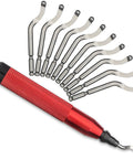 Pro Grade Deburring Tool With 360 Degree Swivel Head And 10 M35 Cobalt HSS Blades for Metal PVC Copper Stainless Steel and 3D Printing