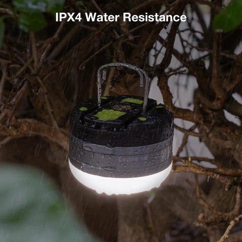 Rechargeable LED Camping Lantern With 410LM Five Light Modes Built In Power Bank Waterproof Magnetic Base Compact Mini Flashlight in rain