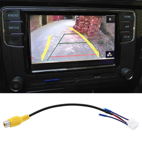 Four Pack 10Pin Car Reversing Camera Cable Adapter For Large Screen Rear View Wiring Harness with installed backup camera view