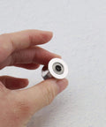 4 Pack GT2 Idler Pulleys 20 Teeth 5mm Bore 10mm Wide With Double Bearings For 3D Printer CNC Machines Beefy Durable Aluminum Alloy Replacement Parts Perfect For Smooth Operation Low Noise High Precision, single pulley held in hand