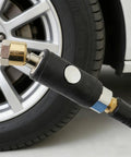 Quarter Inch Push Button Safety Air Coupler Quick Disconnect for Pneumatic Tools, Female IM Type in use, brass body