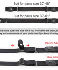 No Buckle Elastic Belt For Men, Stretch Buckle Free Jeans Belt, 1.38 Inch Wide, Black, Fits Pants 30 To 48 Inches, adjustable view