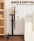 Compact Standing Desk On Wheels With Foldable 24 Inch Desktop Lockable Casters adjustable height next to sofa