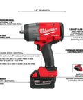 Pro Grade 1/2 Inch High Torque Cordless Impact Wrench With 5.0 Ah Battery detailed view showing 1500 ft-lbs torque and controls.