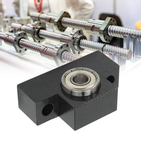 EF12 Ball Screw Support With Bearing For CNC Router And Lathe, Heavy Duty High Carbon Steel Ballscrew Mount Block in focus