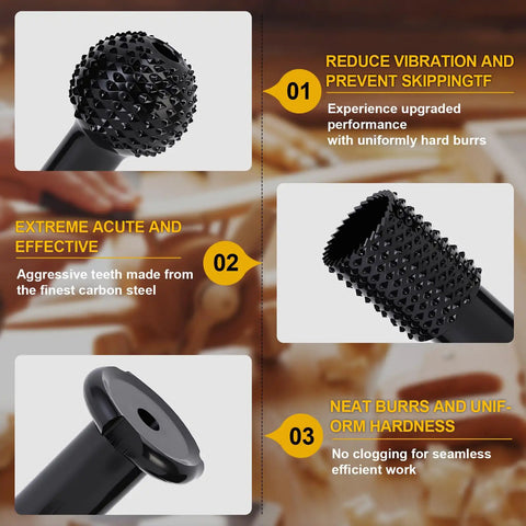 3Pcs Wood Grinder Ball Gouge Heads And Spherical Cylindrical Burr Attachments for Angle Grinders 100mm in detail view