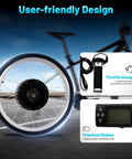 26 Inch Electric Bike Conversion Kit 48V 1000W Rear Hub Motor With 460 RPM PAS Sensor And LCD Display featuring user-friendly design