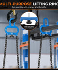 Upgraded Chain Drum Lifter 1 Ton Loading Capacity For 55 Gallon Drums With Forklift Hoist Crane Double Hooks And Chains