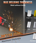 145 Amp Do-It-All 3-In-1 Welder Flux Core MIG, Lift TIG, and Stick Welder With IGBT Inverter welding different materials.