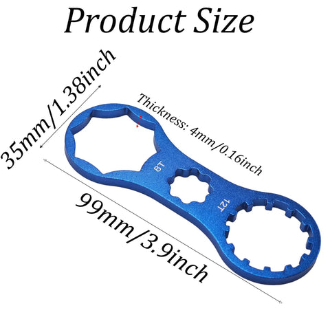 Blue Fork Cap Wrench Tool Set For Suntour XCM XCR XCT RST Suspension Forks MTB Front Fork Spanner 99mm by 35mm 4mm thick