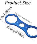 Beefy Blue Aluminum Fork Cap Wrench For Suntour XCM XCR XCT RST Suspension MTB Front Fork Spanner showing size dimensions