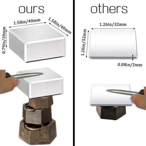 Comparison of Neodymium Block Magnets 40x40x20mm Two Pack Heavy Duty Super Strong NdFeB Rare Earth with others in size and strength