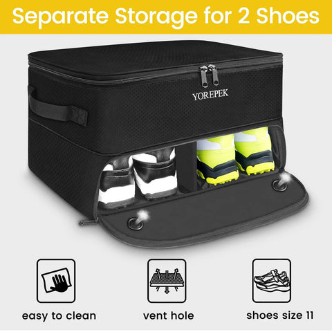 Two Layer Golf Trunk Organizer With Ventilated Shoe Compartment For Two Pairs Shoes Waterproof Car Trunk Locker
