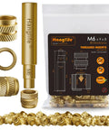 M6 Heat Set Threaded Inserts With Insert Tip For 3D Printing Components And Plastic Parts Brass Knurled Nuts Pack Of 50 For Soldering Iron Press Tool