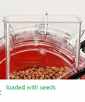 Manual Seed Seeder Handheld For Garden And Farm Use with clear hopper filled with seeds, 20cm spacing, adjustable seeding machine