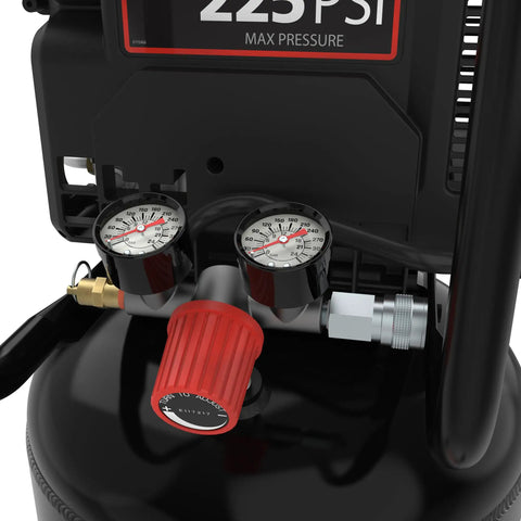 Campbell Hausfeld C151CH 15 Gallon Vertical Air Compressor With 225 PSI High Pressure Capacity Reliable Air Delivery For Inflation Nailing Fastening And Hobby Painting Projects