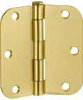 Pro Grade Heavy Duty Steel Interior Door Hinges 3.5 Inch Satin Brass 3 Pack holds fifty pounds each, showing the hinge design.