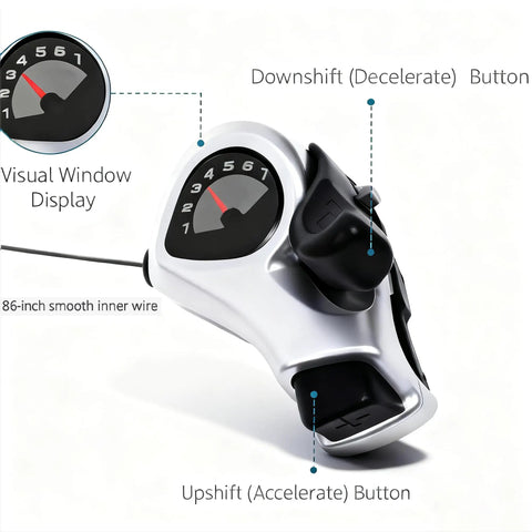 3x7 Speed Thumb Shifter With Gear Indicator For Mountain Road Hybrid And City Bikes Smooth One Finger Shifts Right Hand Lever For MTB Commuter Cruiser And Kids Bikes Durable Easy Install A Solid Upgrade For Any Ride