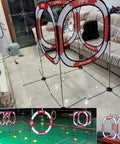 Drone Obstacle Course Kit For Micro Drones, FPV Racing Gates setup indoors, showcasing adjustable structures for beginners and adults.