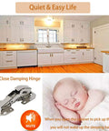 18 Pack No Slam Soft Close Hidden Hinges For Frameless Cabinet Doors With Built In Hydraulic Dampers for quiet closures