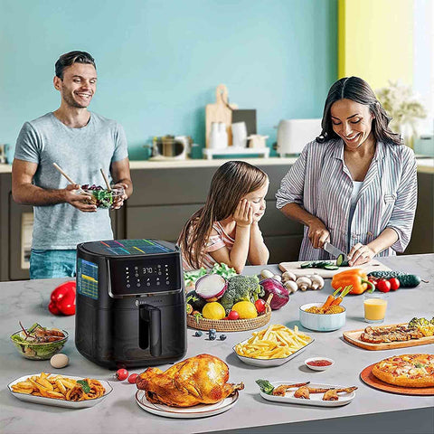 Air Fryer Cooking Times Magnet Set With 100 Plus Foods, Easy Read Cheat Sheet Magnets For Quick Kitchen Hacks And Reference in kitchen with family
