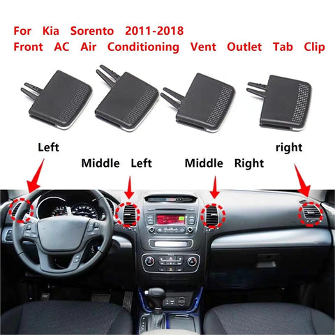 Air Vent Clip For Kia Sorento 2011 2018 Improve AC Vent Airflow And Direction No Fuss Clip On Replacement Custom Fit 974102P100 Blade Style Vent Clip Easy To Install, black ABS vent tab