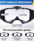 Anti Fog Safety Goggles That Fit Over Glasses Adjustable Strap ANSI Z87.1 UV385 Eye Protection durable polycarbonate lenses