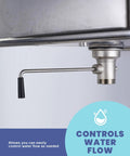 Under-sink view of Heavy-Duty Brass Commercial Sink Drain With Twist Handle For Three And A Half Inch Openings