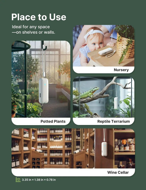 WiFi Temperature And Humidity Monitor For Home And Garden With Smart App Control Hygrometer For House And Plants Free Data Storage Export Three Sensors And One Base Station in nursery, plants, terrarium, wine cellar