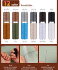 12 color upholstery thread spools for Heavy Duty All In One Sewing Kit For Cars, Carpets, Shoes, And Backpacks, includes close-up views